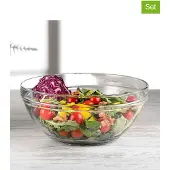 Hermia Chefs Glass Bowl Set 6 Pieces, Saladier + bol, Transparent