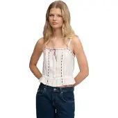 Superdry Lace Cami Sleeveless Top Blanc XL Femme