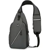INF Sac à bandoulière polyvalent pour hommes Gris foncé