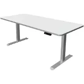 Kerkmann Move 3 Premium höhenverstellbarer Schreibtisch weiss rechteckig T-Fuss-Gestell silber 180,0