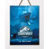 Doctor Collector Noname Jurassic World - Mossa - Poster Woodarts 3d En Bois '30x40cm' Noir