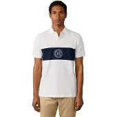Hackett London pour homme. HM5600187 Polo H Panneau blanc (M), Casuel, Coton, Manche courte