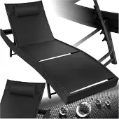 TecTake Bain de soleil en rotin Moana - noir