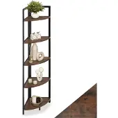 TecTake - Meuble d'angle Castlebar 30x30x150cm - brun foncé - 404771