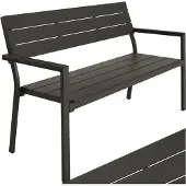 TecTake - Banc de jardin - Banc 2 places avec structure en aluminium et lattes Hi-Impact - Convient pour la terrasse, le parc, le balcon, les meubles de jardin et la maison - Durable, résistant aux