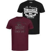 Lonsdale T-Shirt 'Torbay' olive / bordeaux / noir / blanc