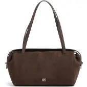 HUGO Sac à main en similicuir suédé avec logo revisité métallique
