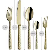 Amefa FELICITY set de couverts 30 pièces PVD champagne, Couverts, Or
