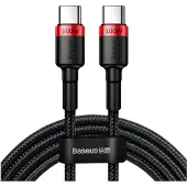 Baseus Câble Usb-C vers Usb-C Cafule, Qc 3.0, Pd 2.0, 100W, 5A, 2M (Rouge/Noir)
