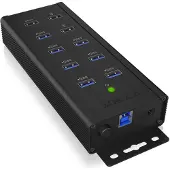 Icy Box 7 Port USB 3.0 , 1x QC 3.0 Ladeanschluss, 2x BC 1.2 Ladeanschlüsse, Aluminium-Gehäuse