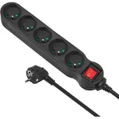 Macleans Multiprise 5x, rallonge 3m, interrupteur, type E, 2300W, noir
