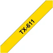 Brother TX-611 - (6 mm) - Noir sur jaune - Ruban