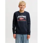 Jack & jones Junior Sweat bleu foncé / rouge vif / blanc