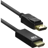 ACT Ac7550 Displayport To Hdmi Cable 1.8 M Noir