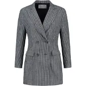Vulto Blazer 'Pinstripe Double-Breasted Jacket' bleu