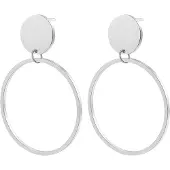 Hey Happiness Boucles d'oreilles 'Round Drop Hoop' argent