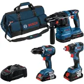 Bosch Professional 0615A5003B Professional Profi Set 18V Akku-Bohrhammer-Set 18,0 V, mit 3 Akkus