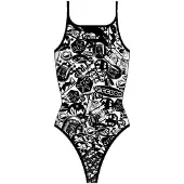 Turbo Stickers Swimsuit Blanc,Noir M Femme