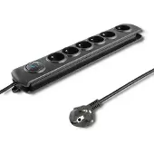 Qoltec Parasurtenseur 50172 Noir 6 prise(s) AC 230 V 5 m