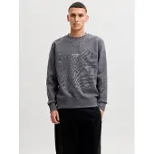 Jack & Jones Sweat-shirt 'JJESOHO' gris / sapin / blanc