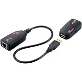 Logilink USB 2.0 CAT 5 Extender Pigtail POC Extension noir jusqu'à 50 m (Bulk)