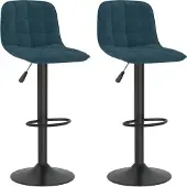 vidaXL Tabouret de bar 2 pcs. Velours bleu