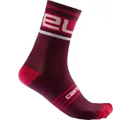 Castelli Prologo 15 Sock Bordeaux/White S/M Chaussettes de cyclisme