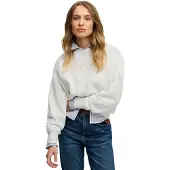 Superdry pour femme. W2012635A Sweat Script Brand Loose blanc cassé (XS), Casuel, Coton, Manche longue