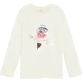 S.oliver T-Shirt crème / bleu clair / marron / rose
