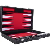 Engelhart Backgammon 18", incrustations rouges/noires/blanches