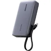 UGREEN Power Bank (55992B), , charge rapide, affichage numérique, USB, Type-C, câble USB-C intégré, 145 W, 20000 mAh - Gris
