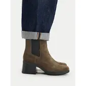 Timberland pour femme. TB0A424XA2D1 Bottines Bellevaux en cuir Chelsea marron foncé (39.5 W), 3 à 5 cm, Aucun, Casuel
