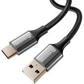 Swissten - Câble Textile II USB-C - USB (1,5m-noir)