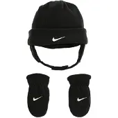 Nike Ensemble de gants en polaire avec bonnet Swoosh pour bb garon (bb/enfant en bas ge) Noir/blanc 12-24 mois