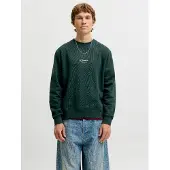 Jack & Jones Sweat-shirt 'JJESoho' vert foncé / blanc