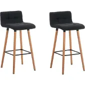 CLP lot de 2 tabourets de bar Lincoln tissu natura