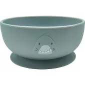 Trixie Bol en silicone avec ventouse - Vaisselle pour enfants Mr. Shark bleu