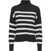 ONLY Pull-over 'ONLBari' noir / blanc naturel