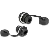 DeLOCK RJ45 Cat.6 Einbaubuchse mit Verschlusskappe IP67