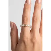 Purelei Bague 'Shiny Bloom' or / blanc perle
