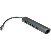 Roline 12.99.1043 Station d'accueil pour ordinateur portable & réplicateur de ports Câblé USB 3.2 Gen 1 (3.1 Gen 1) Type-C Gris (12.99.1043)