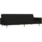vidaXL Canapé-lit à 2 places noir tissu