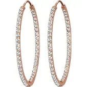 Elli PREMIUM Boucles d'oreilles 'Kristall' or rose / transparent