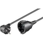 Microconnect Schuko, M/F, 3m de câble de transmission noir