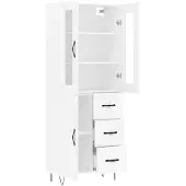 vidaXL Highboard blanc 69,5x34x180 cm Bois composite