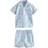 Next Pyjama bleu clair / jaune / orange / blanc