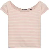 Superdry T-shirt 'Bardot' rose / blanc