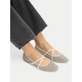Steve madden Ballerines à lanières 'Watchlist' crème / transparent