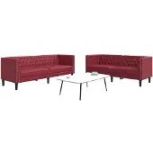 vidaXL Ensemble de canapé Chesterfield 2 pièces vin rouge similicuir