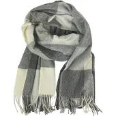 Kumixi Écharpe 'Fransen' gris / blanc cassé
